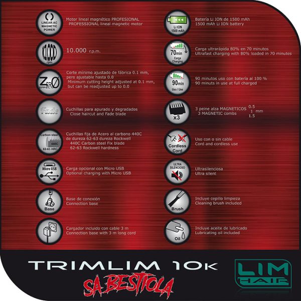 MAQUINA TRIMMER LIM BESTIOLA - Imagen 6