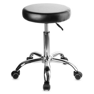 TABURETE CON RUEDAS NEGRO